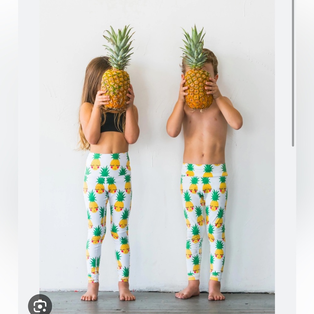 Kids Flexi Lexi Pineapple Mini Legging Pants Size Medium